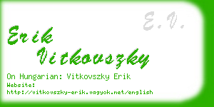 erik vitkovszky business card